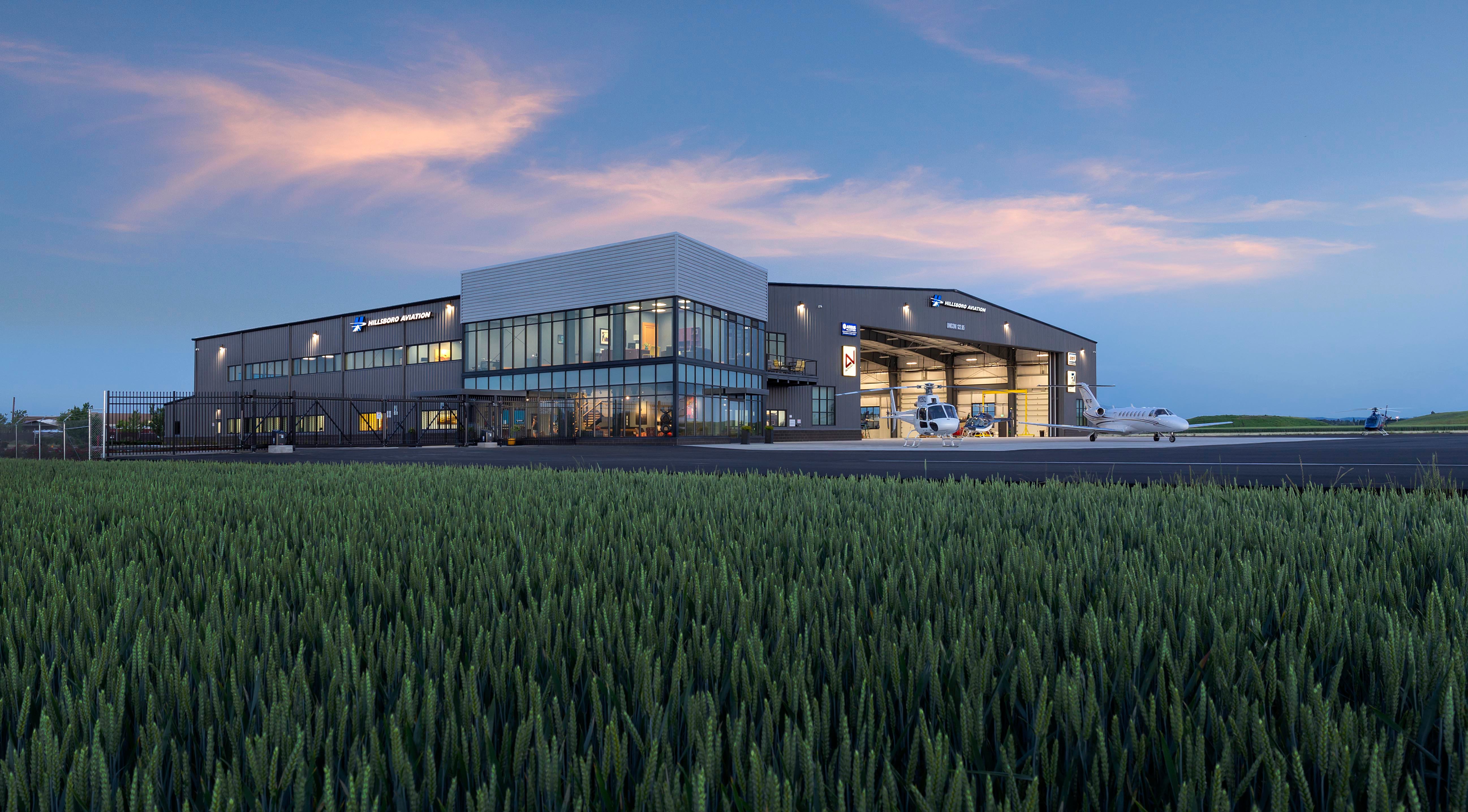 Dusk Exterior with grass